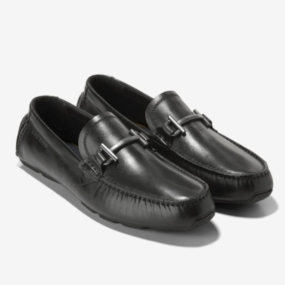 Cole Haan Men's Donohue Grand Bit Driving Black Leather Loafers - Size 11.5M